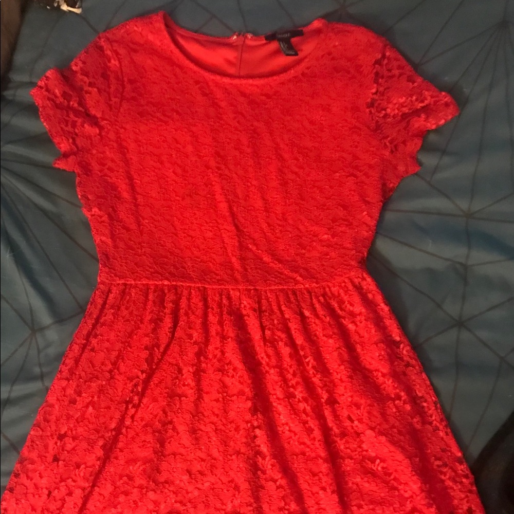 Red lace dress